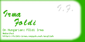 irma foldi business card
